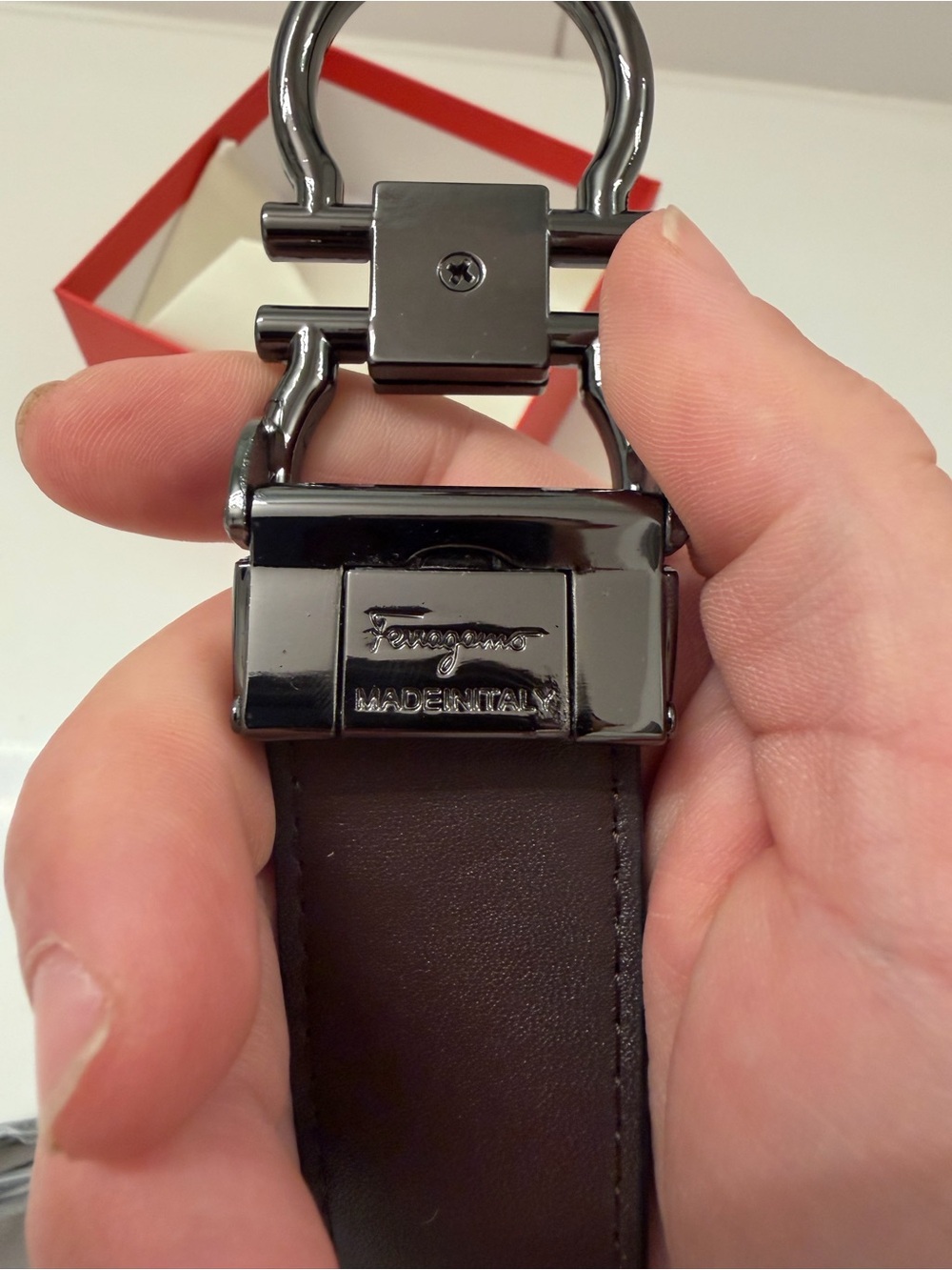 Salvatore Ferragamo Reversible Black & Brown Leather Double Gancini Belt - Picture 6 of 11